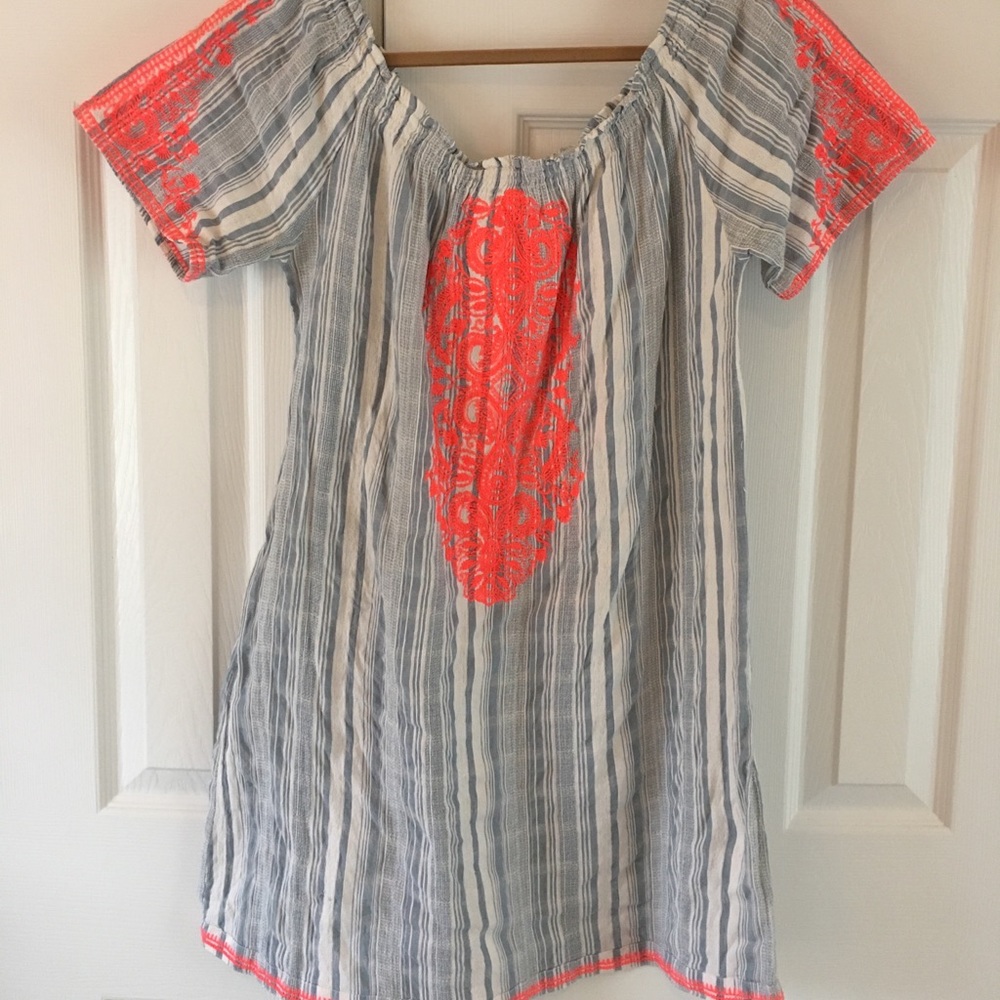 Embroidered Off-shoulder Dress